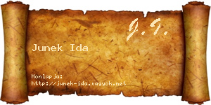 Junek Ida névjegykártya